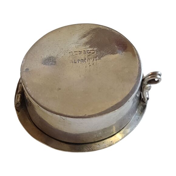 Vintage Alpaca Mexico Mother of Pearl Abalone Shell Stars Pill Container - Picture 6 of 10